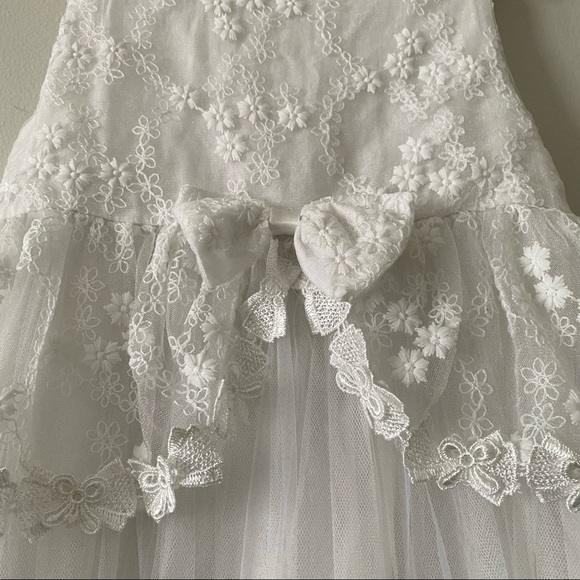 Jazz Style Size 13 Lace White Holiday Special Occasion Formal Flower Girl Dress - Picture 2 of 9